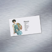 ヴィンテージビクトリアンアーティストレディーペインタパレット マグネット名刺 (インサイチュ)