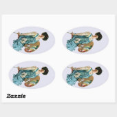 ヴィンテージビクトリアンアーティストレディーペインタパレット 楕円形シール (シート)