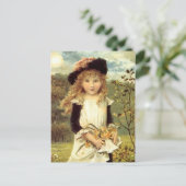 ヴィンテージビクトリアンアートダフォディルコレクターガール ポストカード (スタンド正面)