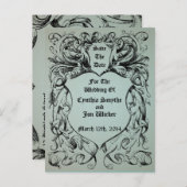 ヴィンテージビクトリアンアートワーク日付の保存 案内ポストカード (正面/裏面)