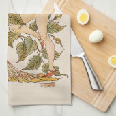 ヴィンテージビクトリアンアート、バラバイウォルター・クレーン キッチンタオル (四つ折り)