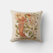 ヴィンテージビクトリアンアート、バラバイウォルター・クレーン クッション (正面)