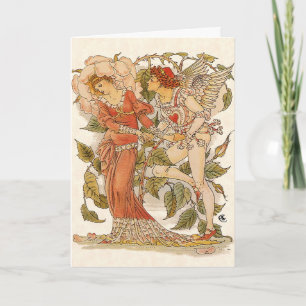 ヴィンテージビクトリアンアート、バラバイウォルター・クレーン シーズンカード