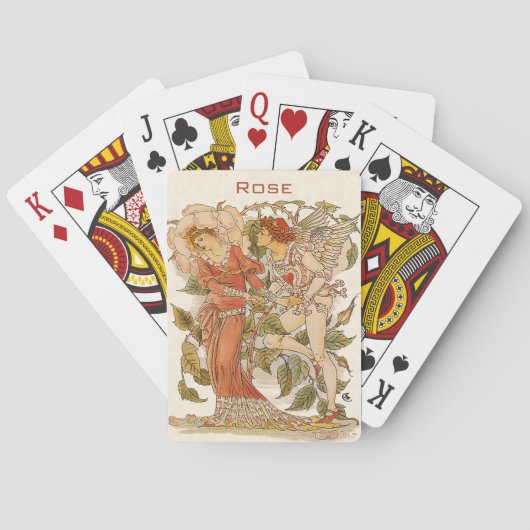 ヴィンテージビクトリアンアート、バラバイウォルター・クレーン トランプ (裏面)