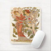 ヴィンテージビクトリアンアート、バラバイウォルター・クレーン マウスパッド (マウス)