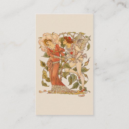 ヴィンテージビクトリアンアート、バラバイウォルター・クレーン 名刺 (裏面)