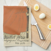 ヴィンテージビクトリアンアールヌーボー、乳猫を連れた少女 キッチンタオル (四つ折り)