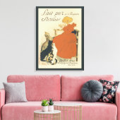 ヴィンテージビクトリアンアールヌーボー、乳猫を連れた少女 キャンバスプリント (インサイチュ (リビング))