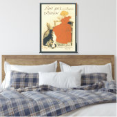 ヴィンテージビクトリアンアールヌーボー、乳猫を連れた少女 キャンバスプリント (インサイチュ (寝室))