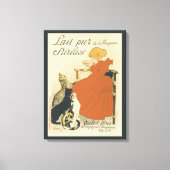 ヴィンテージビクトリアンアールヌーボー、乳猫を連れた少女 キャンバスプリント (正面)