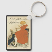 ヴィンテージビクトリアンアールヌーボー、乳猫を連れた少女 キーホルダー (裏面)