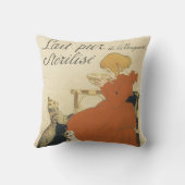 ヴィンテージビクトリアンアールヌーボー、乳猫を連れた少女 クッション (裏面)