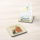 ヴィンテージビクトリアンアールヌーボー、乳猫を連れた少女 コースター (右側)