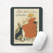 ヴィンテージビクトリアンアールヌーボー、乳猫を連れた少女 マウスパッド (マウス)