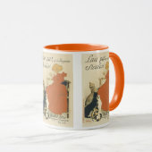 ヴィンテージビクトリアンアールヌーボー、乳猫を連れた少女 マグカップ (正面右)