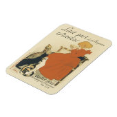 ヴィンテージビクトリアンアールヌーボー、乳猫を連れた少女 マグネット (左側)