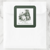 ヴィンテージビクトリアンイラストレーションブックプレートシール スクエアシール (バッグ)