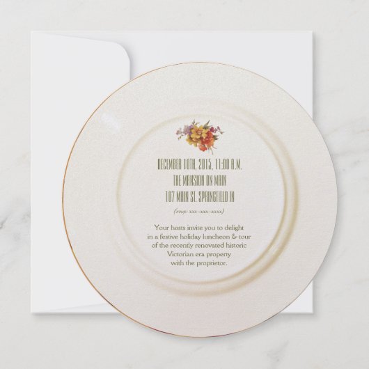 ヴィンテージビクトリアンイングリッシュティーパーティの招待状 招待状 (裏面)