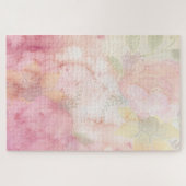 ヴィンテージビクトリアンインディゴダマスクペイズリーフローラ ジグソーパズル (横)