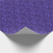 ヴィンテージビクトリアンインディゴダマスクペイズリーフローラ ラッピングペーパー (角)