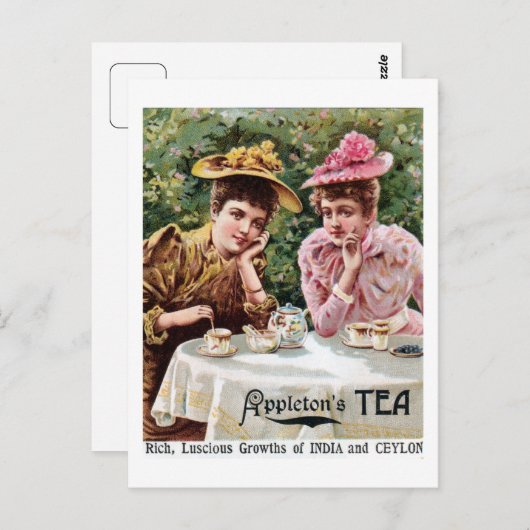 ヴィンテージビクトリアンインドとセイロン茶 ポストカード (正面/裏面)