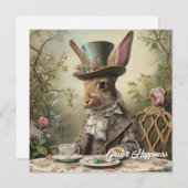 ヴィンテージビクトリアンイースターウサギお茶 シーズンカード (正面/裏面)