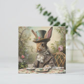 ヴィンテージビクトリアンイースターウサギお茶 シーズンカード (スタンド正面)
