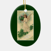 ヴィンテージビクトリアンイースターエンジェルと花 セラミックオーナメント (裏面)