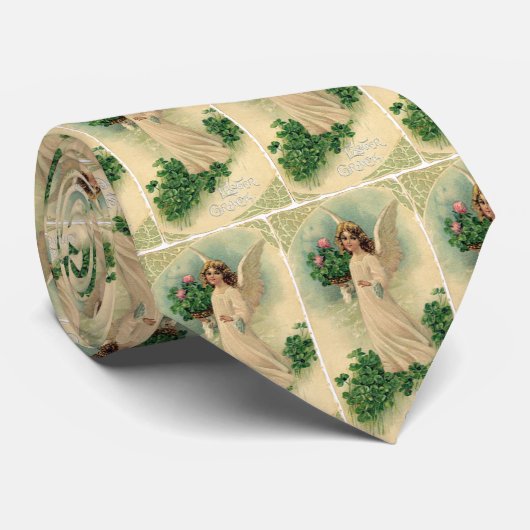 ヴィンテージビクトリアンイースターエンジェルと花 ネクタイ (ロール)