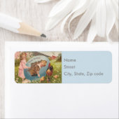 ヴィンテージビクトリアンイースターガール&ボーイブルー ラベル (インサイチュ)