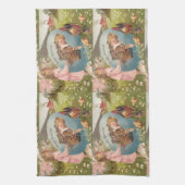 ヴィンテージビクトリアンイースターガール&ボーイ キッチンタオル (縦)
