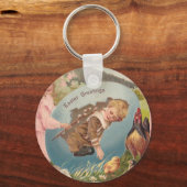 ヴィンテージビクトリアンイースターガール&ボーイ キーホルダー (正面)