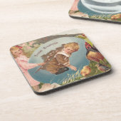 ヴィンテージビクトリアンイースターガール&ボーイ コースター (左側)