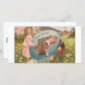 ヴィンテージビクトリアンイースターガール&ボーイ シーズンカード (正面/裏面)