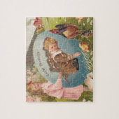 ヴィンテージビクトリアンイースターガール&ボーイ ジグソーパズル (縦)