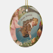 ヴィンテージビクトリアンイースターガール&ボーイ セラミックオーナメント (右)