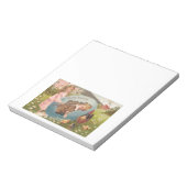 ヴィンテージビクトリアンイースターガール&ボーイ ノートパッド (回転)