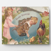 ヴィンテージビクトリアンイースターガール&ボーイ フォトプラーク (正面)