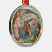 ヴィンテージビクトリアンイースターガール&ボーイ メタルオーナメント (右)