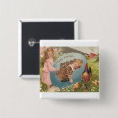 ヴィンテージビクトリアンイースターガール&ボーイ 缶バッジ (正面&裏面)