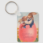 ヴィンテージビクトリアンイースターグリーティングツブンニーキス キーホルダー (正面)