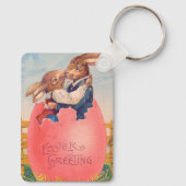 ヴィンテージビクトリアンイースターグリーティングツブンニーキス キーホルダー (裏面)