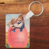 ヴィンテージビクトリアンイースターグリーティングツブンニーキス キーホルダー (裏面)