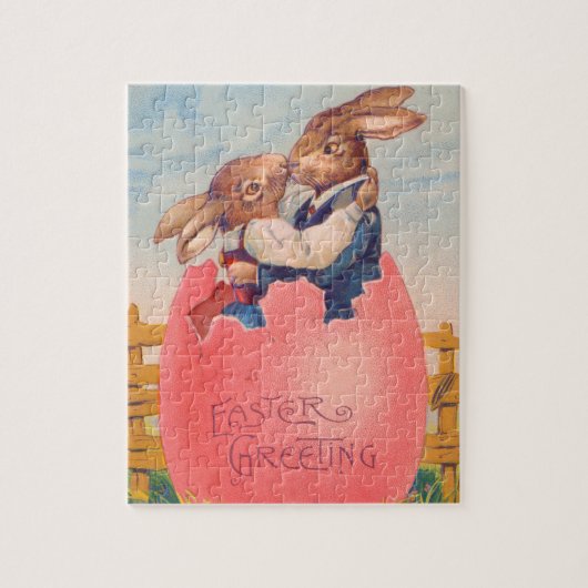ヴィンテージビクトリアンイースターグリーティングツブンニーキス ジグソーパズル (縦)