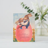 ヴィンテージビクトリアンイースターグリーティングツブンニーキス ポストカード (スタンド正面)