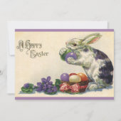 ヴィンテージビクトリアンイースターバニーとイースターエッグ シーズンカード (正面)