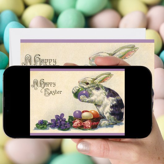 ヴィンテージビクトリアンイースターバニーとイースターエッグ シーズンカード