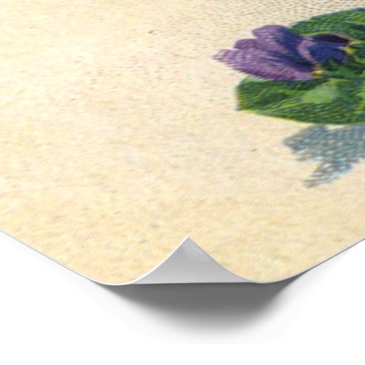 ヴィンテージビクトリアンイースターバニーとイースターエッグ ポスター (角)