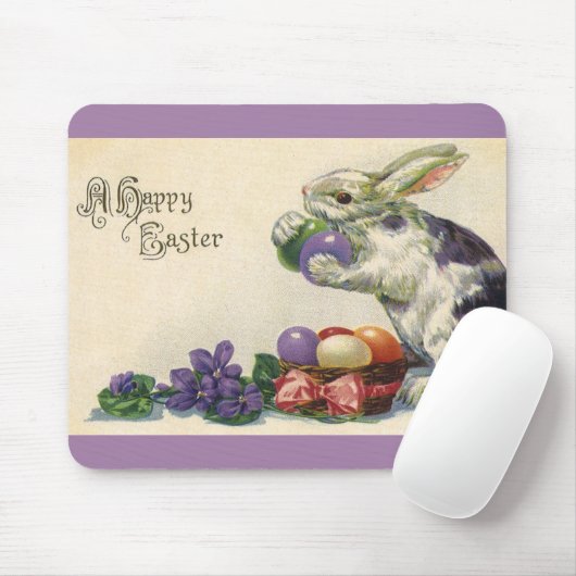 ヴィンテージビクトリアンイースターバニーとイースターエッグ マウスパッド (マウス)