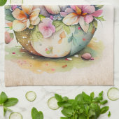 ヴィンテージビクトリアンイースターバニー キッチンタオル (折り畳み)